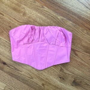 Pink faux leather crop top size M